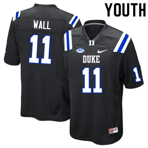 Youth #11 Mehki Wall Duke Blue Devils College Football Jerseys Sale-Black - Click Image to Close